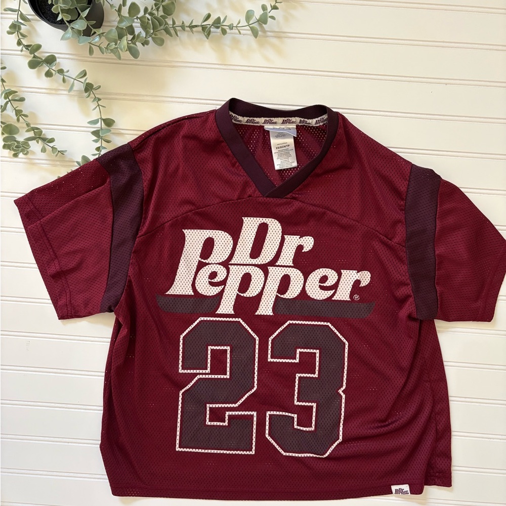 Dr Pepper Burgundy Mesh Jersey Tee with 23